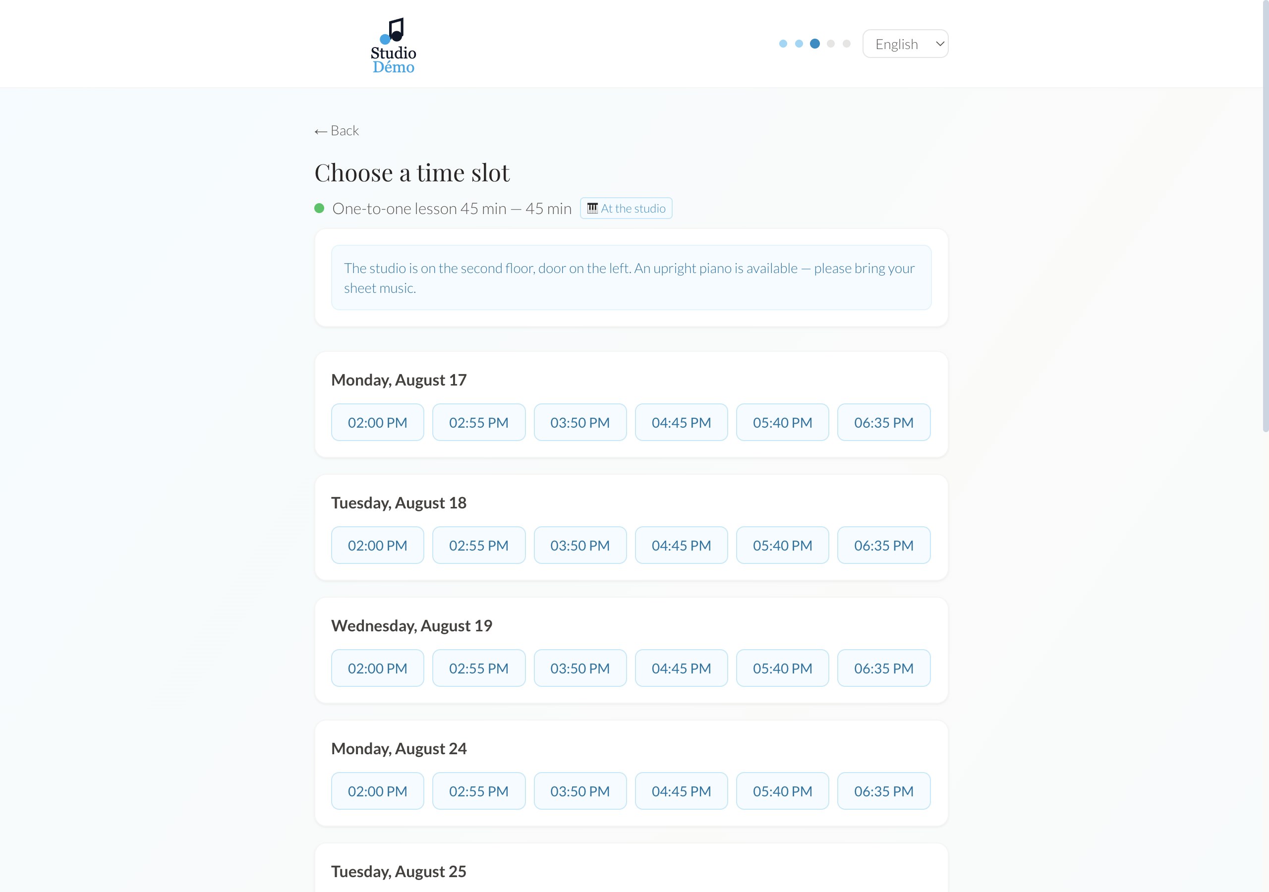 Picking a slot, in seconds